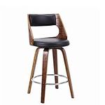 Moustache Bar Stools, Wood Swivel Barstools with Backrest and Foot Ring 26 Inch Counter Stools for Kitchen Home Bar Counter Coffee Shop