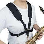 Adorence Saxophone Harness Strap, Padded Saxophone Shoulder Strap/Sax Chest Strap - Baritone, Tenor, Alto and Bari Sax Strap for Kid Junior Beginner, Small