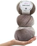 Ombré-Encore Super Soft Gradient Thick Yarn #5 Weight for Knitting & Crochet Chunky Scarves, Blankets, Hats, 100% Acrylic, 3 Balls, 507yds/420g (Coffee Cream)