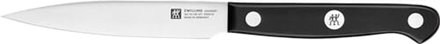 ZWILLING Gourmet Paring and Garnishing Knife, 10 cm, Special Stainless Steel, Ergonomic Plastic Handle, Black - Made in Germany