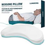 Lunderg Bedsore Pillow Positioning Wedge - with 2 Non-Slip Pillowcases & Adjustable Slope - Pressure Ulcer Cushion for Bedsore Prevention - Stay on The Side and Stay Off The Back