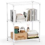 MZG Wire Storage Shelving 3-Tier Utility Shelving Unit Steel Organizer Wire Rack for Home,Kitchen,Office,White 30 D x 45 W x 67 H (cm)