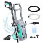 HAUSHOF High Pressure Washer 2 IN 1, Portable Electric Jet Washer 135 Bar 426L/H with Rotating Nozzle 0-120°, Idea for Patio Car Garden Fences Yard Cleaning