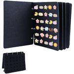 Les-Theresa 8 Pages Enamel Pin Display Pages, Pin Collection Display Book 10.2X8.4In Pin Collector Storage, Brooch Holder Page-Flip Pin Display Holder, Enamel Pin Display Stand For Store 180 (Black)