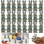 HOVUK 24PCs Mini Easter Bunnies – Small Decorative Bunnies for Bonnet Decorations, Smartly Dressed Room Ornaments, Party Favors Supplies, Size - 6.5cm