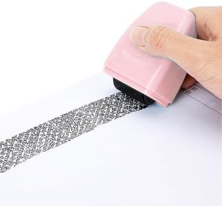 Identity Theft Protection Roller Stamp - Information Blocker Stamp for ID Account, Address, Mail, Bill & Privacy Information (Pink)