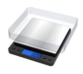 Ascher Electronic Portable Digital Weighing Scale with Back-lit LCD Display 500x0.01g Black