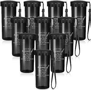 Didaey 20 Pcs Thank You Inspirational Water Bottles Nurse Cups Bulk with Lid Employee Appreciation Gifts Camp Gifts for Student Medical Assistant Women Men Teacher Coworker Staff(Black,Proud)