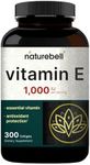 NatureBell Vitamin E Oil Softgels, 1,000 IU Per Serving, 300 Pills | Essential Antioxidant Supplements, Easily Absorbed Form – Supports Skin, Heart, & Immune Health – Non-GMO