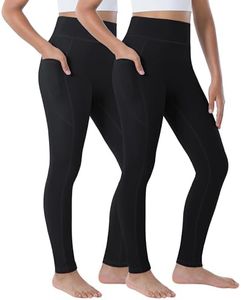 Yitoco 2 Pack Girls Leggings with Pockets Athletic High Waisted Kids Workout Dance Running Yoga Pants (BlackBlack,7-8 Years, YOYPG03-B/B+2-130)