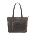 Goatter Genuine Leather Office And Daily Travel Use Shoulder Bag For Women's,Brown (Large)