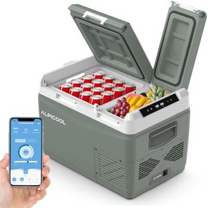 Alpicool KLS38 31L Kompressor Kühlbox Dual Zone, Kühlschrank für Auto mit APP-Steuerung, 2026 NEU Kühlbox 12V 230V Kompressor für Camping, Angeln, Fahrten, Boot, -20℃-20℃, mit Eiswürfelform, Grün
