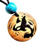 Orca Necklace Killer Whale Wooden Handmade Pendant Free Spirit Gifts for Her