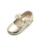 DREAM PAIRS Girl's Dress Shoes, Mary Jane Flats for Flower Girl Party School Wedding (Toddler/Little Girl),Size 5 Toddler,Gold,SDFL229K