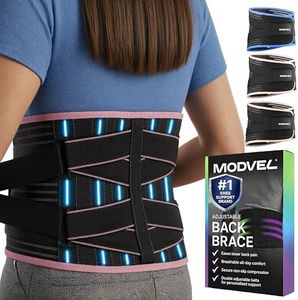Modvel Back Brace for Lower Back Pain Women and Men – Lumbar Support Belt for Sciatica, Herniated Disc, Muscle Strain – Adjustable Breathable Work Brace with 6 Stays – Support for Posture – Size Plus