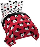 Jay Franco Disney Mickey Mouse Cute Faces 5 Piece Full Bed Set - Includes Reversible Comforter & Sheet Set - Super Soft Fade Resistant Polyester - (Official Disney Product)