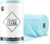 Fantasticlean Microfiber Cleaning Cloth Roll -75 Pack, Tear Away Towels, 12" x 12", Reusable Washable Rags (Blue)