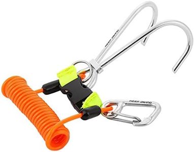 Tbest Pointer,Reef Hooks, Diving Reef Hook Stainless Steel Reef Hook Diving Hook Safety Accessories with Spiral Coil Lanyard Quick Release Buckle (Orange)