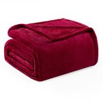 Exclusivo Mezcla Double Size Soft Bed Blanket, 230 x 168 CM Fleece Velvet Blanket for Bed, Fluffy Blankets Bed, Warm, Cozy, Plush and Lightweight Burgundy Blanket