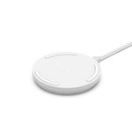 Belkin BoostCharge 10W Fast Wireless Charger Pad, with Included QuickCharge 3.0 Wall Charger and Cable and Case Compatible for iPhones, Galaxy, Pixel and Other Qi Enabled Devices - White