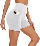 AMIYOYO Cycling Shorts Women with Pockets High Waist Tummy Control Shorts Soft Stretch Tights for Gym Running Yoga