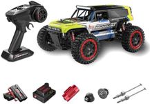 Goekhyrani RC Crawlers, S912PRO 1/16 Scale 2.4G 4WD Brushed Full-Proportional High-Speed RC Drift Car, Gift for Him (Two Batteries/Green)
