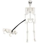 5.4Ft Halloween Life Size Human Skeletons with Dog Skeleton for Halloween Decoration