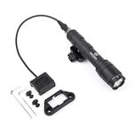 QIRUIMY M600C Tactical Torch with Pressure Pad Switch,LED 600 Lumens Flashlight Scout Light for M-lok keymod 20mm Picatinny Rail System (Black)