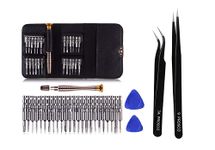 PROSCO Screwdriver Set 27 in 1 and 2 Pcs. ESD Safe Tweezers Repair Electronics Gadgets, Mobile, Laptop, Watch