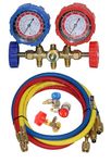 Digital Craft Manifold Gauge Set Air Condition Refrigeration Set Air Conditioning Tools For R12 R22 R404A R134A Manifold Gauge Set,Quick Coupler Adapters,Opener Tap Valve