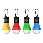 Vdealen LED Tent Lantern Lamp Emergency Light Battery Powered Waterproof Portable Bulb for Hiking Fishing Camping Household Car Repairing - 4 Pack (Yellow,Red,Green,Blue)