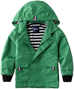 M2C Boys Raincoat Hooded Jacket Outdoor Light Windbreaker 4T Green