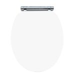 AQUALONA® Luxury Soft Touch Slow Close Toilet Seat with One Button Hinge Release - Click, Lift & Clean Technology - Soft Rubber Coating - Matte Finish - Soft and Warm to Touch (White)