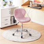 CLIPOP Office Swivel Chair Faux Leather Padded Height Adjustable Computer Desk Chair with Chrome Base and Wheels Executive Work Chair for Home Office