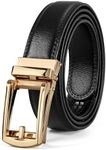 WERFORU Leather Ratchet Dress Belt for Men Perfect Fit Waist Size up to 50 inches with Automatic Buckle
