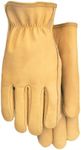 Midwest Gloves and Gear 608-S-AZ-6 Men's Smooth Grain Cowhide Work Glove with Gathered Elastic Wrist, Small, 1-Pack