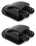 QWORK 2 Pcs IP68 Solar Cable Entry Gland Waterproof ABS Solar Double Cable Entry Dual Cable Entry Housing for Solar Panels of RV, Caravan and Marine, Black