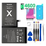 EFaith Battery for iPhone X Battery Replacement, 4600mAh High Capacity 0 Cycle with Professional Repair Tool Kits & Adhesive for A1865, A1901, A1902