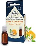 Glade Aromatherapy Essential Oil Diffuser Refill, Cool Mist Aromatherapy Diffuser & Air Freshener for Home, Pure Happiness with Orange & Neroli Scent, 17.4 ml