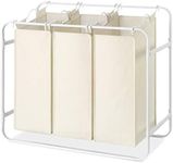 Whitmor Triple Laundry Sorter, White/Canvas