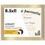 Americanflat 8.5x11 Diploma Frame with Shatter-Resistant Glass - Document Frame with Engineered Wood - Legacy Collection - Certificate Frame for Tabletop and Wall Display - Gold