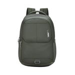 Safari Forge 34L Laptop Backpack, 3 compartments, Raincover, Antitheft pocket, Trolley Sleeve, Organizer, Bottle holder, Front pocket, College bag, school bag, Formal backpack, Color- Olive