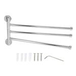 Towel Rack Wall Mounted, Swivel Towel Rail Towel Bar Rotating Towel Holder with 3 Arms for Bathroom Kitchen- Durable and Space-Saving