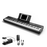 Donner DEP-16A Piano Keyboard Digital Electric 88 Key Full Size Weighted with Sustain Pedal, Power Supply