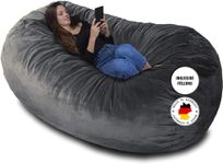 Charlie & Finn THE LARGEST BEANBAG IN EUROPE! - Premium Beanbag XXL - Giant Beanbag with Memory-Foam Filling - 1500 l - Platinum Grey