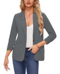 MINTLIMIT Womens Blazers Suit One Button Suit Notched Lapel Jacket Elegant Formal (Dark Grey M)