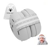 Baby Ear Defender for Babies and Toddlers up to 36 Months, Soft and Adjustable Noise Cancelling Headphones Protectors Babies Travel Essentials Ear Muffs for Sleeping Airplane, Grey Ear Muffs ﻿