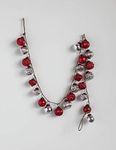 Creative Co-Op Red & Silver Embossed Mercury Glass Ornamental Garland, Red & Sliver