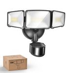 Philips 24W 3500LM LED Security Lights w/PIR Motion Sensor Outdoor, 5000K Daylight Dusk to Dawn Aluminum Flood light, 3 Adjustable Heads, Waterproof for Garage, Yard, Porch