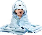 Baby Hooded Towels Casa Carina - Premium Ultra Soft Bath Towel for Newborn, Toddler, Infant - Ultra Absorbent Baby Essential Bath Shower Gifts for Boys and Girls - Blue Dog 80 x 80cm